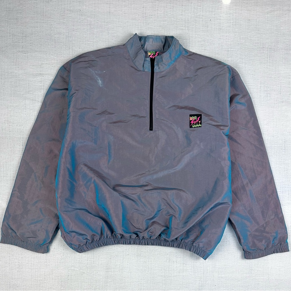 Vintage 90s Surf Style Jacket  Windbreaker Iridescent One Size